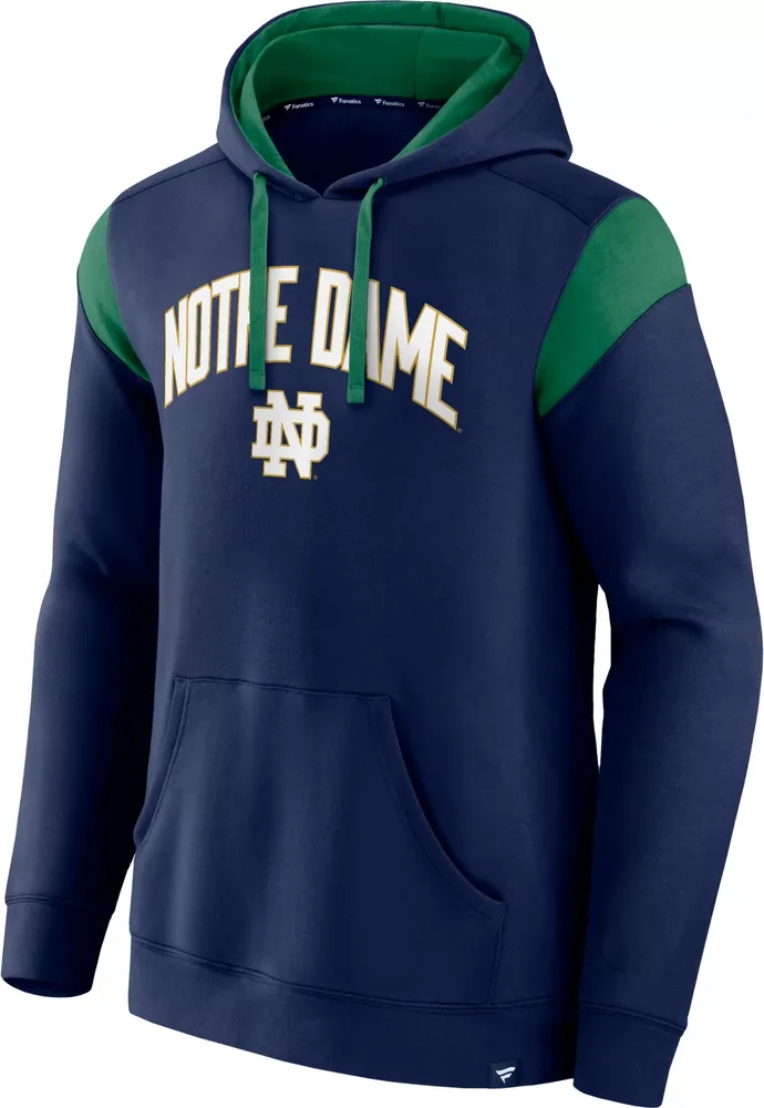 NCAA Men's Notre Dame Fighting Irish Navy Colorblock Pullover Hoodie