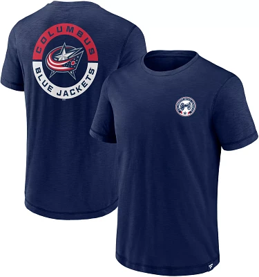 NHL Columbus Blue Jackets 2-Hit Logo Navy T-Shirt