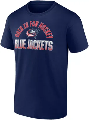 NHL Adult Columbus Blue Jackets Wordmark Navy T-Shirt