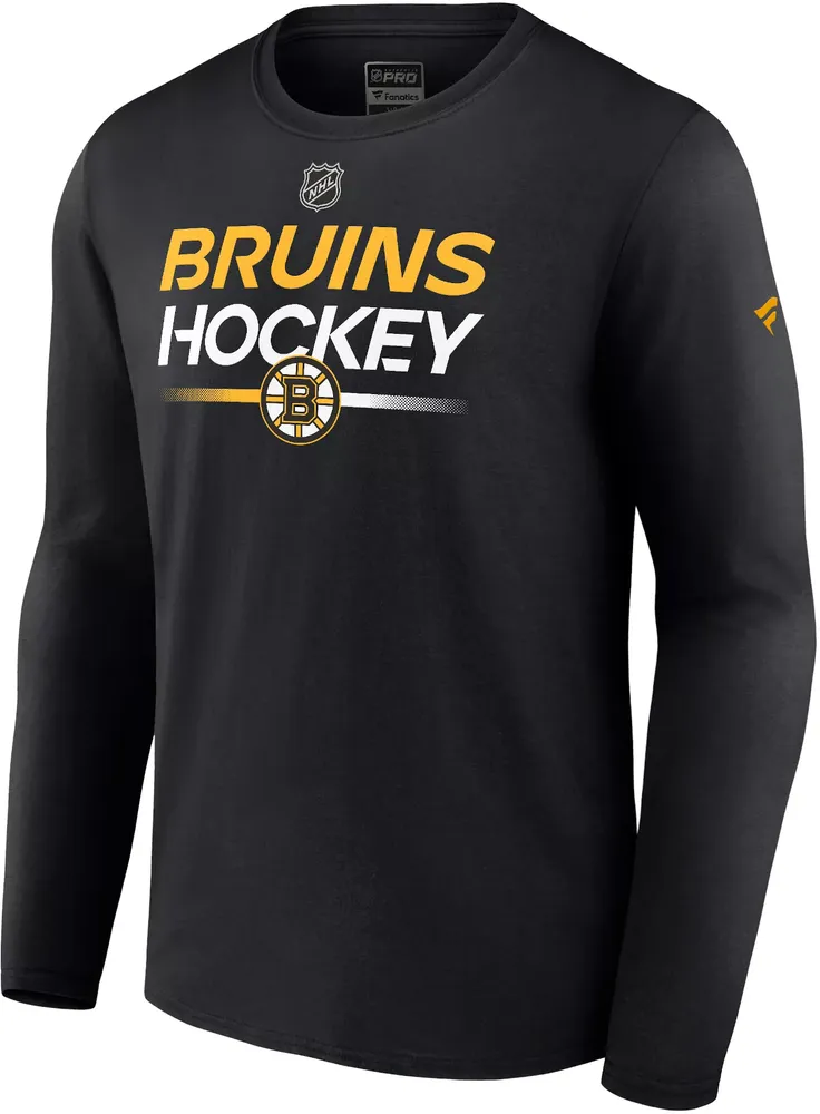 NHL Boston Bruins 2023 Authentic Pro Primary Logo Black Long Sleeve Shirt