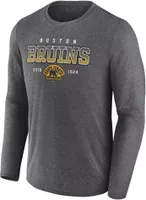 NHL Boston Bruins Team Wordmark Heather Grey Long Sleeve Shirt