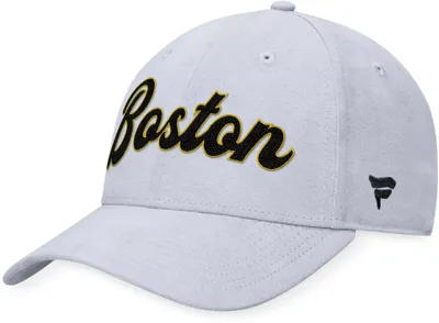 NHL Adult Boston Bruins Vintage Suede Grey Adjustable Hat