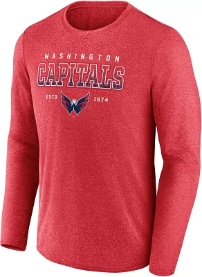 NHL Washington Capitals Team Wordmark Heather Red Long Sleeve Shirt