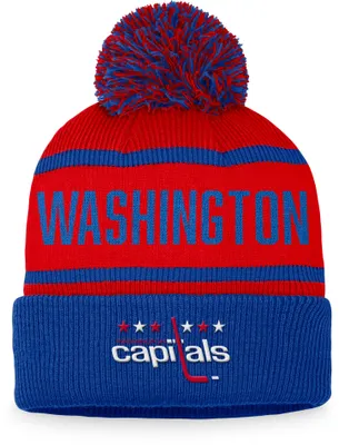 NHL Washington Capitals Vintage Red Pom Cuffed Beanie