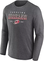 NHL Adult Carolina Hurricanes Team Wordmark Grey Long Sleeve Shirt