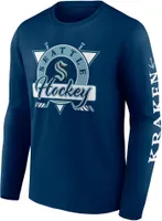 NHL Seattle Kraken Graphic Sleeve Hit Navy Long Shirt