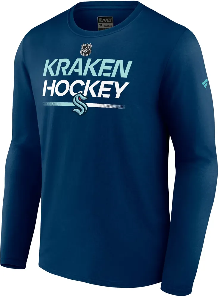 NHL Seattle Kraken 2023 Authentic Pro Primary Logo Navy T-Shirt