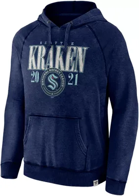 NHL Seattle Kraken Vintage Snow Wash Navy Pullover Hoodie