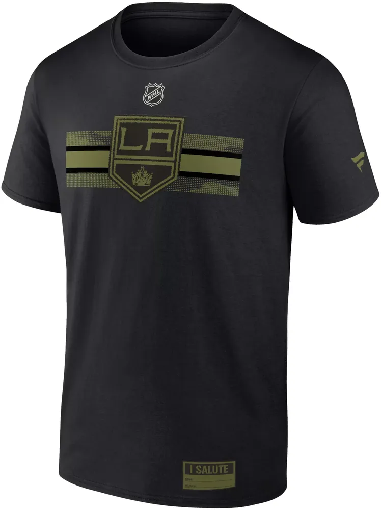 NHL Los Angeles Kings 2023 Authentic Pro Military Black T-Shirt