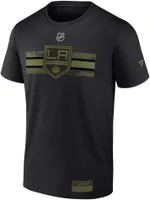 NHL Los Angeles Kings 2023 Authentic Pro Military Black T-Shirt