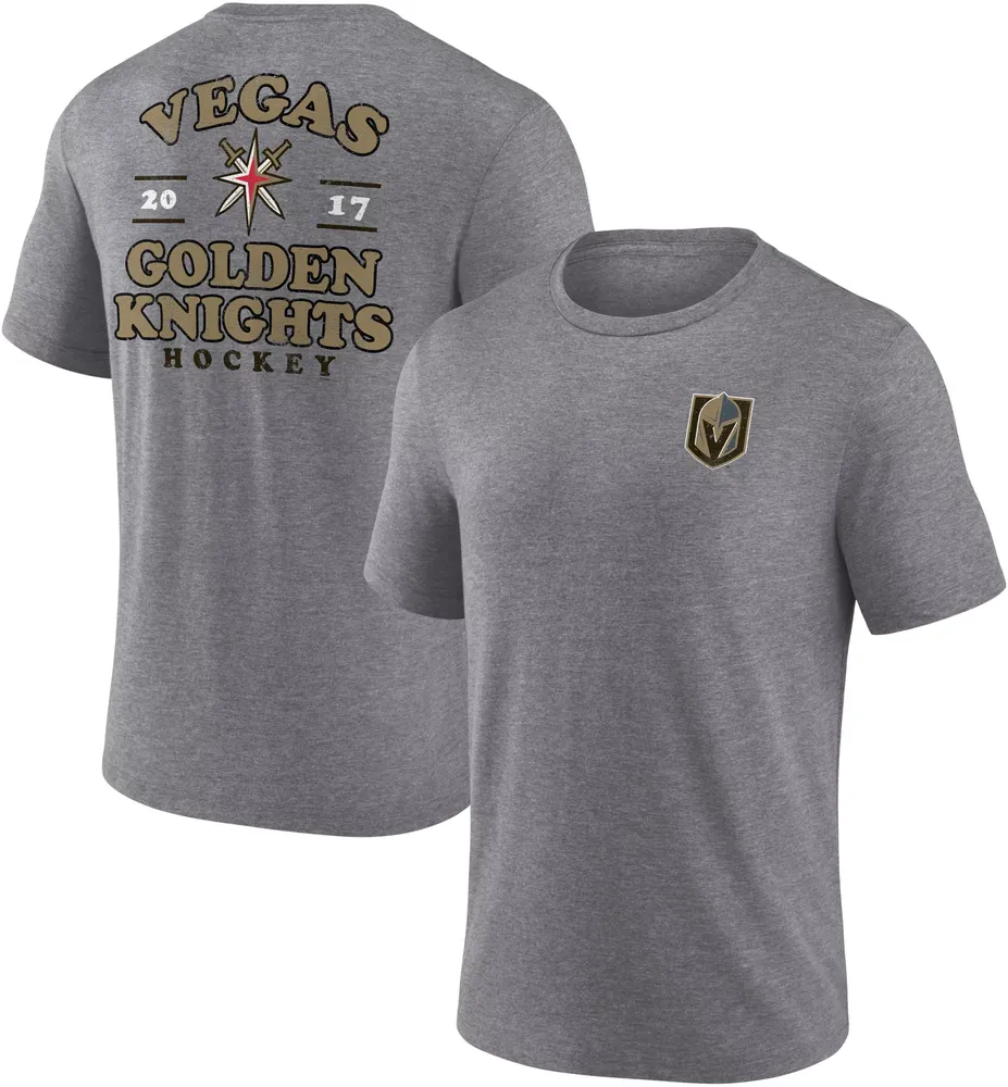 NHL Vegas Golden Knights 2-Hit Tri-Blend Grey T-Shirt