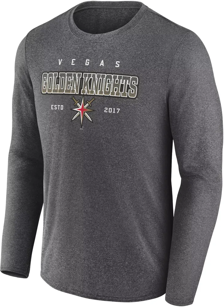 NHL Vegas Golden Knights Team Wordmark Heather Grey Long Sleeve Shirt