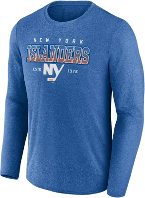 NHL New York Islanders Team Wordmark Heather Blue Long Sleeve Shirt