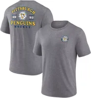 NHL Pittsburgh Penguins 2-Hit Tri-Blend Grey T-Shirt