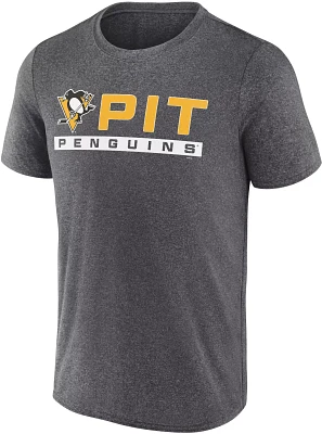 NHL Pittsburgh Penguins Logo Grey Tri-Blend T-Shirt