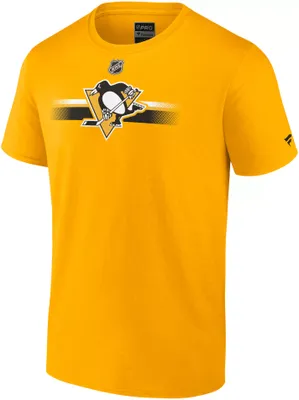 NHL Pittsburgh Penguins 2023 Authentic Pro Secondary Logo Yellow T-Shirt