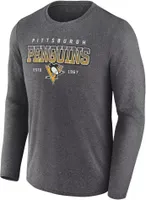 NHL Pittsburgh Penguins Team Wordmark Heather Grey Long Sleeve Shirt