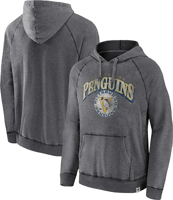 NHL Pittsburgh Penguins Vintage Wash Storm Gray Pullover Hoodie