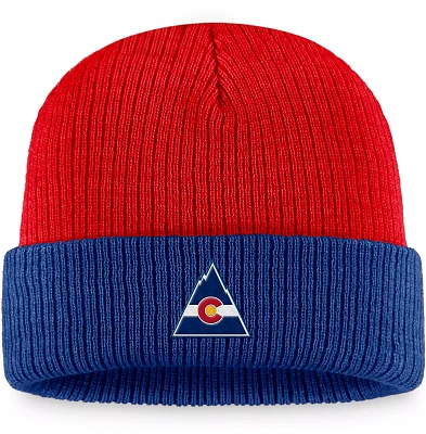 NHL Colorado Rockies Vintage Red Cuffed Beanie