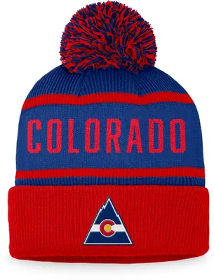 NHL Colorado Rockies Vintage Blue Pom Cuffed Beanie