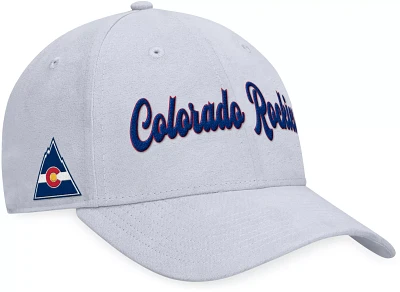 NHL Colorado Rockies Vintage Suede Grey Snapback Hat