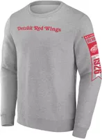 NHL Detroit Red Wings Back Court Grey Crew Neck Sweatshirt