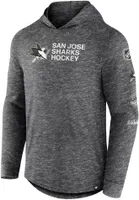 NHL San Jose Sharks Iced Out Slub Black Long Sleeve Hoodie Shirt