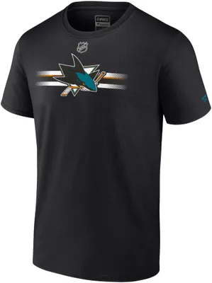 NHL San Jose Sharks 2023 Authentic Pro Secondary Logo Black T-Shirt