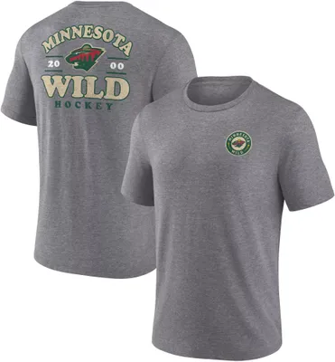 NHL Minnesota Wild 2-Hit Tri-Blend Grey T-Shirt