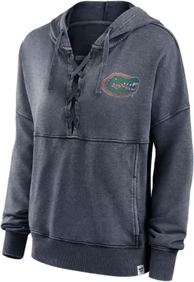 NCAA Women's Florida Gators Grey True Classic Acid Wash Lace Up Hoodie