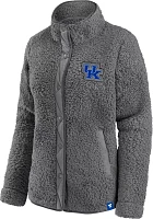 NCAA Women's Kentucky Wildcats Grey Iconic Sherpa Full Snap Jacket