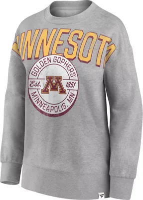 NCAA Women's Minnesota Golden Gophers Grey Fleece Pullover Crewneck Sweater