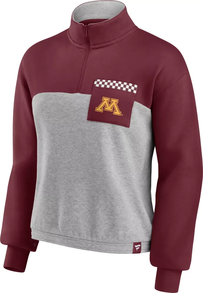 NCAA Women's Minnesota Golden Gophers Maroon Iconic Fleece 1/4 Zip Jacket