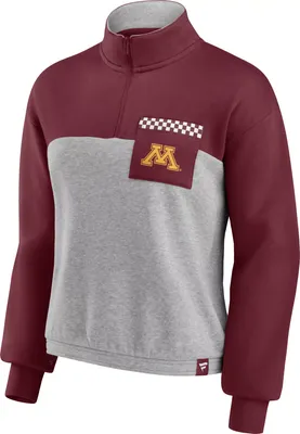 NCAA Women's Minnesota Golden Gophers Maroon Iconic Fleece 1/4 Zip Jacket