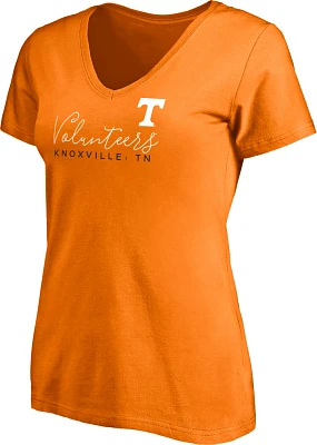 NCAA Women's Tennessee Volunteers Tennessee Orange Script V-Neck T-Shirt