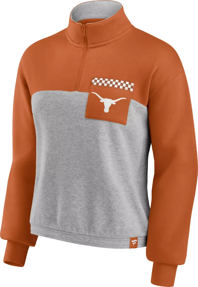 NCAA Women's Texas Longhorns Burnt Orange Iconic Fleece 1/4 Zip Jacket