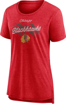 NHL Women's Chicago Blackhawks Vintage Red Tri-Blend T-Shirt