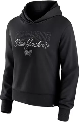 NHL Women's Columbus Blue Jackets Iced Out Black Pullover Hoodie