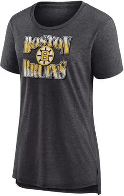 NHL Women's Boston Bruins Vintage Tri-Blend Grey T-Shirt