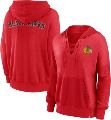 NHL Women's Chicago Blackhawks Snow Wash Red Pullover Hoodie