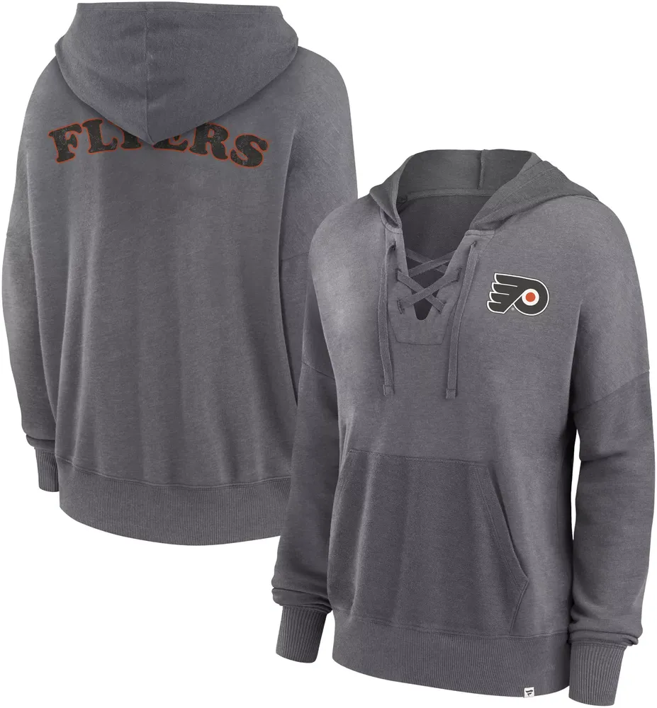 NHL Women's Philadelphia Flyers Snow Wash Grey Pullover Hoodie