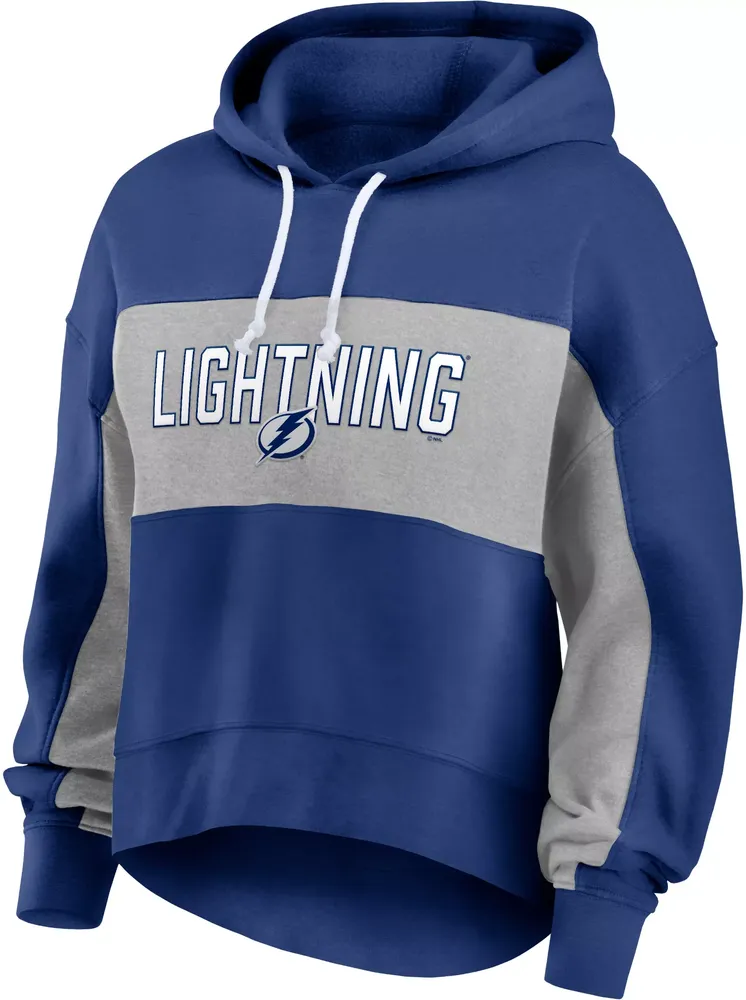 NHL Women's Tampa Bay Lightning Filled Stat Sheet Blue Pullover Hoodie