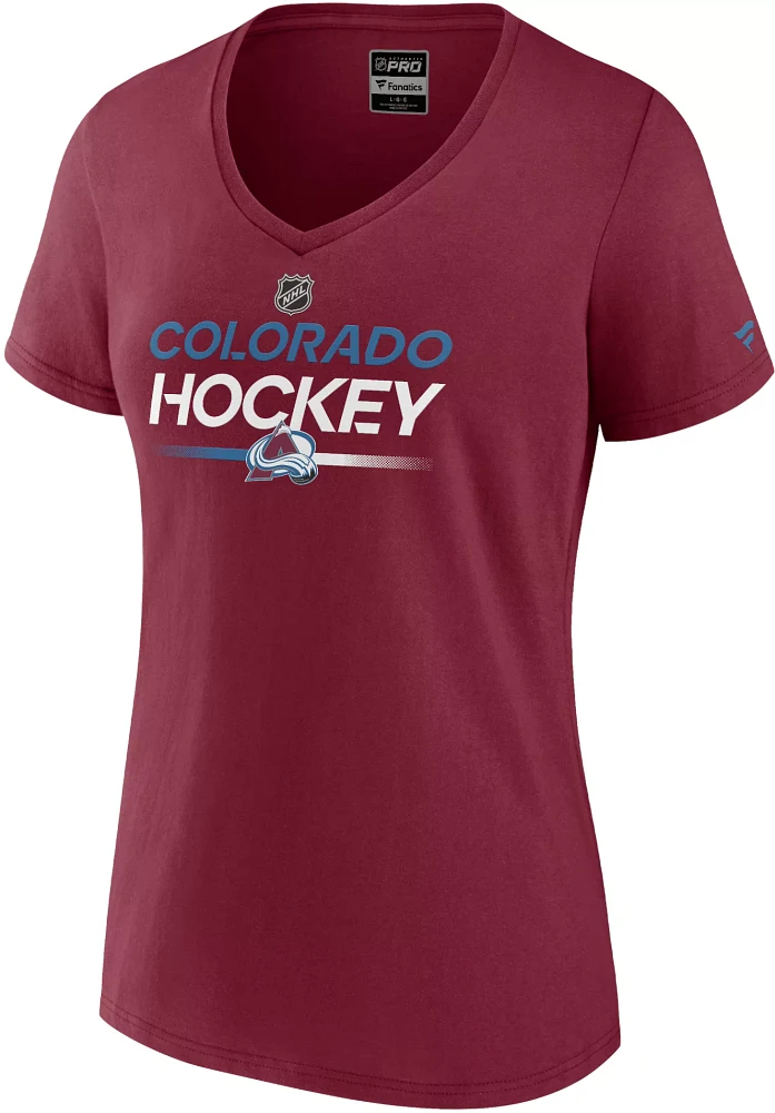 NHL Women's Colorado Avalanche 2023 Authentic Pro Prime Maroon T-Shirt