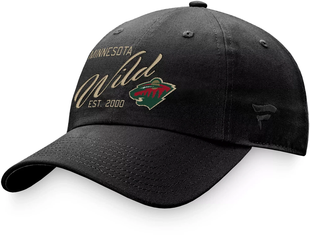 NHL Women's Minnesota Wild Script Black Dad Hat