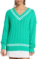 Prince Women's Classic Cable Knit Tennis Sweater