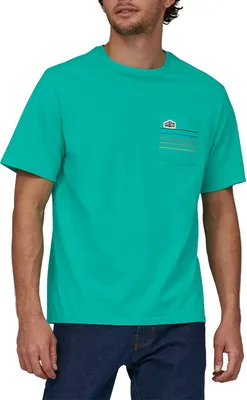 Patagonia Men's Line Logo Ridge Stripe Organic Pocket T-Shirt