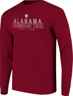 Image One Men's Alabama Crimson Tide Overtype Logo Long Sleeve T-Shirt