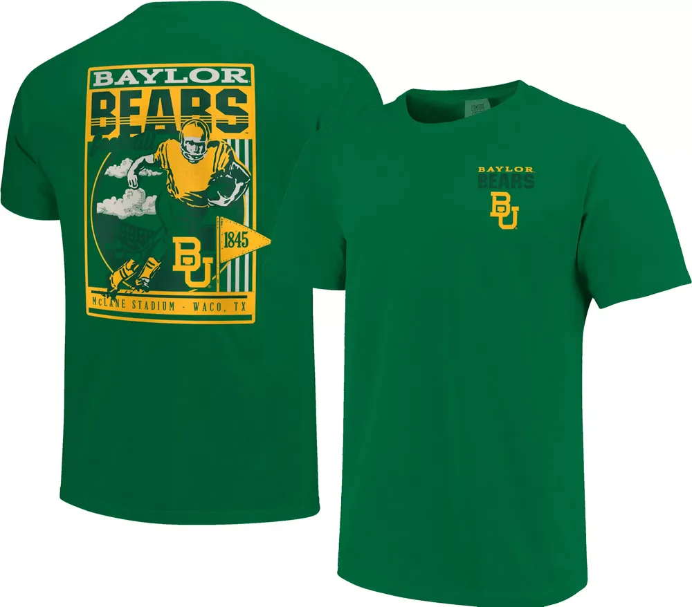 Image One Men's Baylor Bears Green Retro Poster T-Shirt