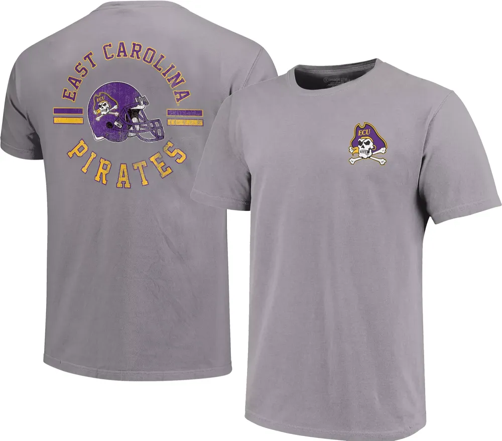 Image One Men's East Carolina Pirates Grey Helmet Arch T-Shirt