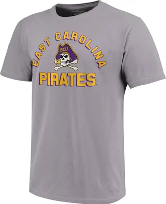 Image One Men's East Carolina Pirates Grey Retro Stack T-Shirt